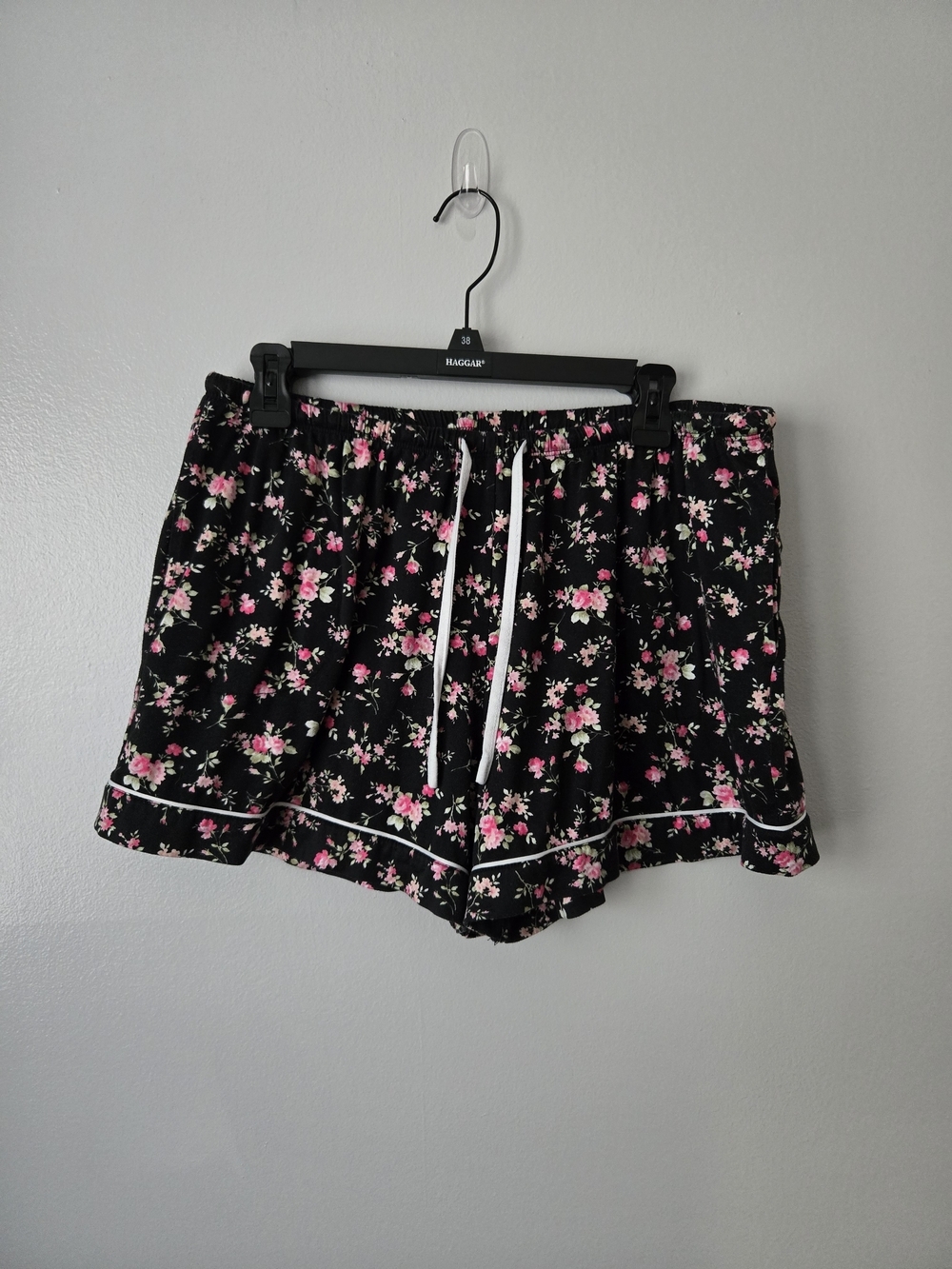 Flora Nikrooz Black Pink Floral Button Down Top & Shorts 2pc Pajama Set XL - Picture 6 of 8
